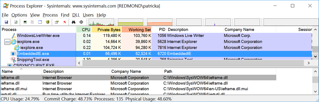 Al usar Aplicaciones como Live Writer, se usa también Internet Explorer así no se ejecute directamente el navegador