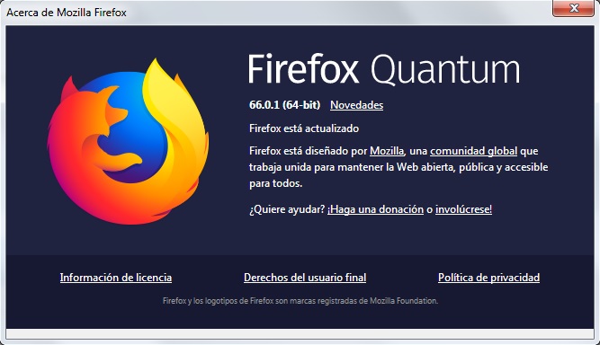 Firefox Quantum 66.0.1