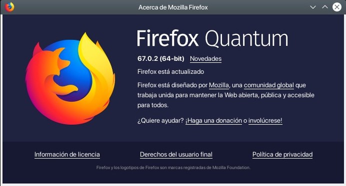 Firefox Quantum 67.0.2