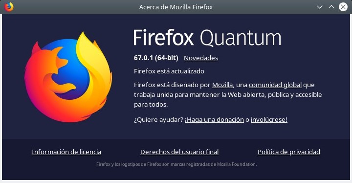 Firefox Quantum 67.0.1