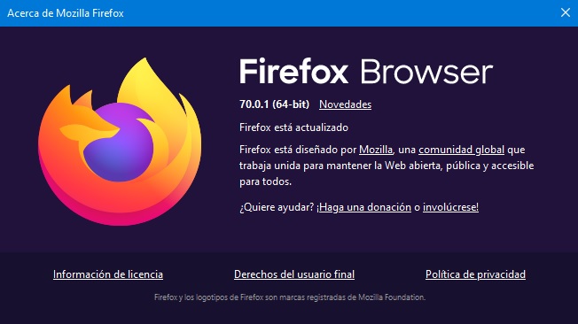 Firefox Browser 70.0.1