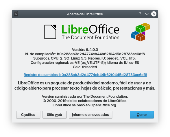 libreoffice 6.4.0