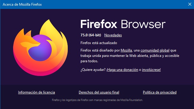 Firefox browser 75