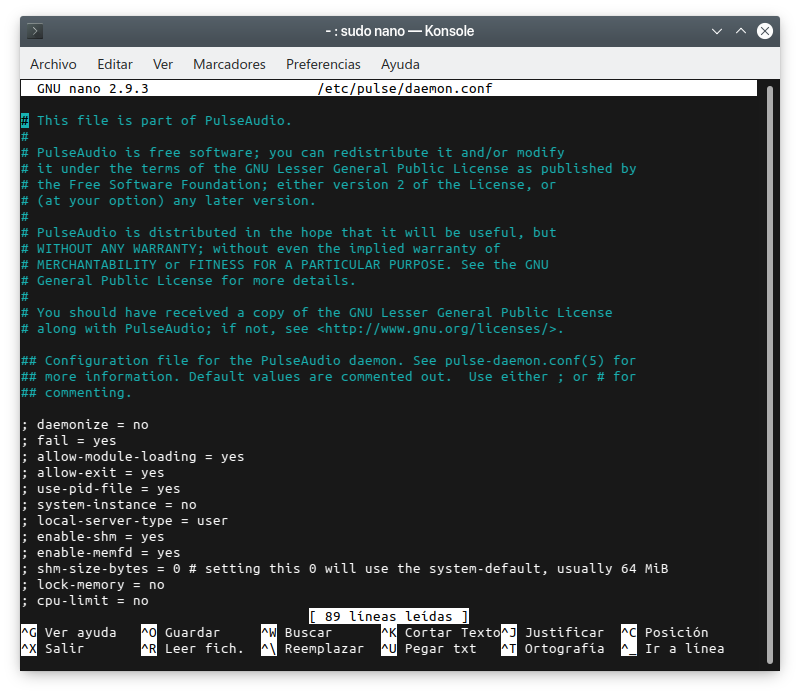 mejorar el sonido en linux demonio pulse