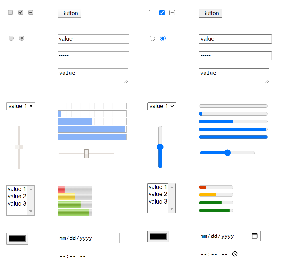 nuevos elementos de control chrome 83