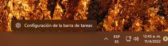 ausencia de menu en barra de tareas windows 11