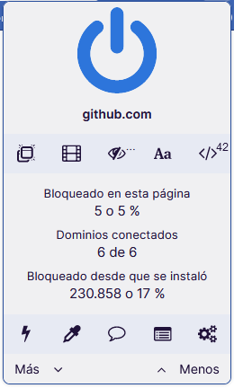 ublock origin, una de las extensiones más recomendadas para proteger la privacidad mientras generamos contenidos