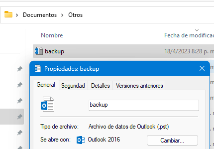 Conviertiendo un archivo ost a pst usando Microsoft Outlook