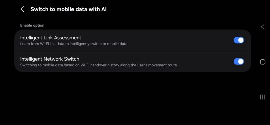 La próxima versión de One UI 8.5 (presumiblemente la 9.0) tendrá capacidad para cambiar las redes mediante el uso de IA